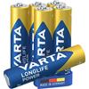 Varta 4903121446 Longlife Power (High Energy) Batteria Alcalina, Ministilo AAA LR03, Confezione da 6 Pile - Il design può variare, Confezione