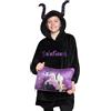 Disney Felpa Bambina - Felpa Coperta di Pile Taglia Unica - Felpa Oversize Bambini Ripiegabile A Cuscino - Stitch Gadget Ufficiale (Nero Maleficent)