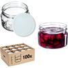 KADAX Piccoli vasetti per conserve da 250 ml, con coperchio, ermetici da regalare, mini barattoli per miele e spezie (100 pezzi, bianco)