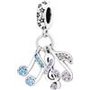 MariaFonte Charm Musica New 2025 Compatibile Tutte Marche Note Musicali Compleanno Anniversario Ciondoli Originale Argento 925 Mamma Bead Portafortuna Cuore Natale Zirconia