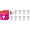 Superia Milano Superia Lampadina LED GU10 COB, 7W (Equivalenti 70W),Fascio Stretto 40° Luce Calda 3000K RA80, Luminosa 600 lumen, Faretto incasso, Schermo opale, Nessuno Sfarfallio, CPT7C Pacco da 10