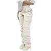shownicer Jeans Donna a Vita Alta Gamba Dritta Ampio Pantaloni Cargo Larghi Casual Y2K Pantalone Jeans Estivi Boyfriend Baggy Denim Pants Streetwear Hip Hop Vintage Trousers A Verde Militare M