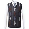 Btmpmcs Gilet Maglione da Uomo Senza Maniche Pullover in Maglia di Lana Autunno e Inverno V-Collo Panciotto Casual Cardigan Smanicato Classico Canotte Pullunder Felpa