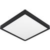 Eglo connect.z Smart Home Led lampada da soffitto per bagno Fueva-Z in alluminio a superficie nera, L x L 28,5 cm, ZigBee, app e controllo vocale, colore luce regolabile, dimmerabile, IP44
