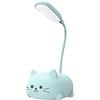 BomKra Lampada da tavolo a LED a forma di gatto, ricaricabile tramite USB, lampada da lettura a collo d'oca regolabile, lampada da comodino per casa, ufficio, studio, lavoro (blu)