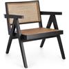 Konte.Design Poltrona lounge GALIA in legno di teak nero e rattan