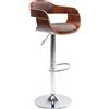 Kare Design sgabello da bar Monaco, marrone scuro, altezza di seduta 58-79cm, regolabile in altezza con molla a gas, stile moderno e retro, cucina, sala da pranzo