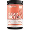 Optimum Nutrition Clear Protein, Proteine Vegetali in Polvere Isolate del Pisello, Powder 100% Vegano con BCAA e Senza Zuccheri, Supporto e Recupero Muscolare, Gusto Pesca, 10 Porzioni, 280 g