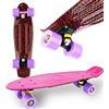 WeLLIFE Skateboard Mini Cruiser RGX Rosa Multicolore Tavola Skate 22" 56cm per Giovani Ragazzi Adulti, Ruote PU 78A con Cuscinetti ABEC-7RS