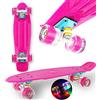 WeLLIFE Skateboard Mini Cruiser Serie RGX Skate 22 56cm per Bambini Ragazzi Adulti, Skateboard con Ruote Luminose PU 78A Cruiser con Luci Multicolore Flash LED Cuscinetti ABEC-7