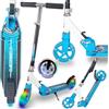 WeLLIFE Rider Monopattino Pieghevole per Bambini e Ragazzi, Urban Scooter in Alluminio con Ruote LED da 145 mm, Manubrio Regolabile in 3 Altezze, Freno a Pedale, fino a 100 kg