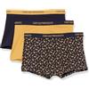 Emporio Armani Underwear Men's 3-Pack Pure Cotton Boxer, Uomini, Marine/Print Marine/Mustard,