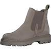 MARCO TOZZI Stivaletti Chelsea Donna in Pelle Tacco a Blocco, Taupe Nubuck, 37 EU