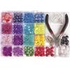 Rayher 14797999 Set Perline di Plastica Assortite in Box Trasparente, Contenuto 170 g, Varie Taglie e Forme, Vari Colori, con Pinza e Accessori, Kit Creazione Gioielli, 20 x 13.5 cm