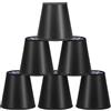 HERCHR Set di 6 Paralume in Tessuto Nero, 5.5 inch Paralume Tessuto Piccolo, Paralumi per Interni in Stile Europeo per Lampada da Terra lampadario E14
