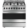 Smeg B91GMX2 Cucina Gas 6 Fornelli con Forno Elettrico da 90 cm Stainless steel