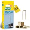 Rapid Confezione da 600 Graffe N.606/23 per Fissaggio di Materiali Rigidi, Listelli, Pannelli, Cornici, Cassetti, con Corona Stretta e con Rivestimento in Resina, Lunghezza Gamba 23 mm