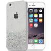 Cadorabo Custodia compatibile con Apple iPhone 6 PLUS / 6S PLUS in Trasparente con Glitter - Custodia protettiva in silicone TPU con glitter scintillanti - Ultra Slim Back Cover Case