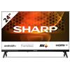 SHARP 24FH6EA 24 LED Smart TV, frameless, HD Ready Android 11, DVB-T2/S2, Wi-Fi, 3xHDMI 2.1, 2xUSB, Chromecast integrato, Dolby Digital Plus, DolbyAC-4, Nero