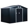 Outsunny Casetta in Acciaio con 2 Porte Scorrevoli e Kit per Base, Casetta da Giardino 277x195x192cm, Capanno Porta Attrezzi, Grigio | Aosom Italy