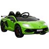 HOMCOM Macchina Elettrica per Bambini con Telecomando Marchio Lamborghini Aventador, Età 3-8 Anni, Verde|Aosom