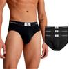 Calvin Klein Hip Brief 3Pk 000Nb3527A, Slip a vita bassa Uomo, Multicolore (Black White Grey Heather), XXL