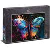 Ulmer Puzzleschmiede - Puzzle da 1000 pezzi Magic Butterfly - Farfalla colorata con esplosione di colore sgargiante su sfondo nero - Collezione Puzzle Colori & Fantasy, Made in Germany
