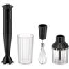 Alessi Plissé MDL10S B - Frullatore a Immersione di Design con Bicchiere Graduato, Frusta e Tritatutto, in Resina Termoplastica, Spina Europea 500W, Nero