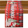 Aitsite Runner da tavola di Natale, Plaid rosso nero e tovaglia di Babbo Natale, 35×180 cm tovaglia lavabile per la decorazione della tavola della cucina d'inverno