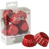 Decora, 0339797 Confezione da 180 Pirottini Bon Bon Rosso Metallic da 27 X 17 mm, per Cuocere, Presentare e Regalare Muffin e Dolcetti, Resistono fino a 180°C, In comodo Blister, Made in Italy