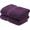 Superior - Set di Asciugamani in Cotone Egiziano 900 Grammi, 2 Pezzi, Prugna