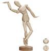 Relaxdays Manichino da Disegno in Legno, Bambola Snodabile, Modello per Artisti, Supporto, Alto 21,5 cm, Legno Naturale