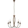 BeLight Be Light Lampadario Rustico 5 Luci In Ferro Battuto Bronzo Serie Botte