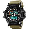 TONSHEN Uomo Grande Analogico Quarzo LED Tre Tempo Sportivo Orologi da polso Impermeabile 50M Outdoor Militare Multifunzione Digitale Orologio Conto Alla Rovescia Allarme (Giallo)