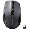 UGREEN Mouse Wireless 2.4 GHz Ergonomico Silenzioso con Ricevitore USB 5 Livelli DPI 4000 Max Durata ‎Batteria 18 Mesi per PC Mac Laptop Windows macOS Linux, Nero