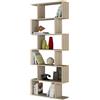 Fores Libreria Moderna Design A Zig Zag 80x25x192 Effetto Legno Rovere Athena