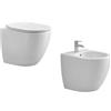 KARAG Sanitari Filomuro Rimless Vaso Bidet E Sedile Copriwater Line Karag