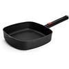 Woll Diamond QXR Eco Logic - Padella quadrata in ghisa induttiva, 24 x 24 cm, altezza 6 cm, con manico rimovibile, adatta per tutti i piani cottura, senza PFAS, in alluminio, resistente al forno,
