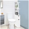 Idmarket - Scaffalatura per toilette in legno bianco con 2 ante bianche willy