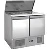 Forcold Saladette per Insalate e Ingredienti - N° 2 Ante con Coperchio Telescopico - Capacità N° 3 Bacinelle GN1/1