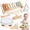 Vanplay Kinderspielzeug ab 2 Jahre Schlagzeug Kinder Trommel 8 In 1 Holzspielzeug Musikinstrumente Montessori Spielzeug Geschenk 2 3 4 5