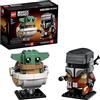 LEGO Star Wars Il Mandaloriano e il Bambino, Modellini da Costruire di Brickheadz con 'Baby Yoda', Set con Personaggi da Collezione, Idee Regalo 75317