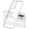 XINYEXIN Trasparente Cover per Samsung Galaxy A13 4G (6.6), Custodia per Telefono Antiurto con Bordo Colorato, TPU+PC Bumper Crystal Clear Case - Bianco
