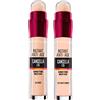 Maybelline New York Il Cancella Età Correttore Liquido Multiuso Colore 02 Nude con Applicatore a Spugnetta + Cancella Età Correttore Liquido 121 Light Honey Contro le Occhiaie Instant Anti-Age