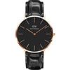 Daniel Wellington Orologio Classic Reading Uomo, 40mm Orologio da Uomo, DW Classico Pelle Nero Orologio Uomo