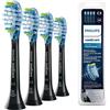 Philips Sonicare HX9044/33 Pack da 4 Testine di Ricambio C3 Premium Plaque Defence, con RFID e Tecnologia Adaptive, Per una Pulizia Profonda, Nero