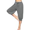 Terecey Pantaloni Donna Estivi Leggeri 3/4,Pantaloni da Yoga Donna con Tasche,Pantaloni Donna Eleganti Vita Alta,Pantaloni Donna sprotivi Cotone per Jogging, Danza, Pilates - Grigio Scuro L