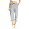 Totatuit Pantaloni Capri Donna Estivi Sportivi 3/4 Cotone Regolabile Con Tasca Pinocchietto Cropped Grigio Chiaro L