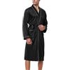 Bresdk Vestaglia Uomo Raso Manica Lunga Accappatoio Leggero Vestaglia Kimono Seta Pigiama Camicia da Notte da Uomo, nero grigio, XL