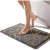 QJHOMO Tappetino da bagno antiscivolo lavabile, tappetino per il bagno, grigio, tappeto da bagno, oro decorativo, tappeto lussuoso per accessori da bagno, morbido microfibra assorbente, tappetino da